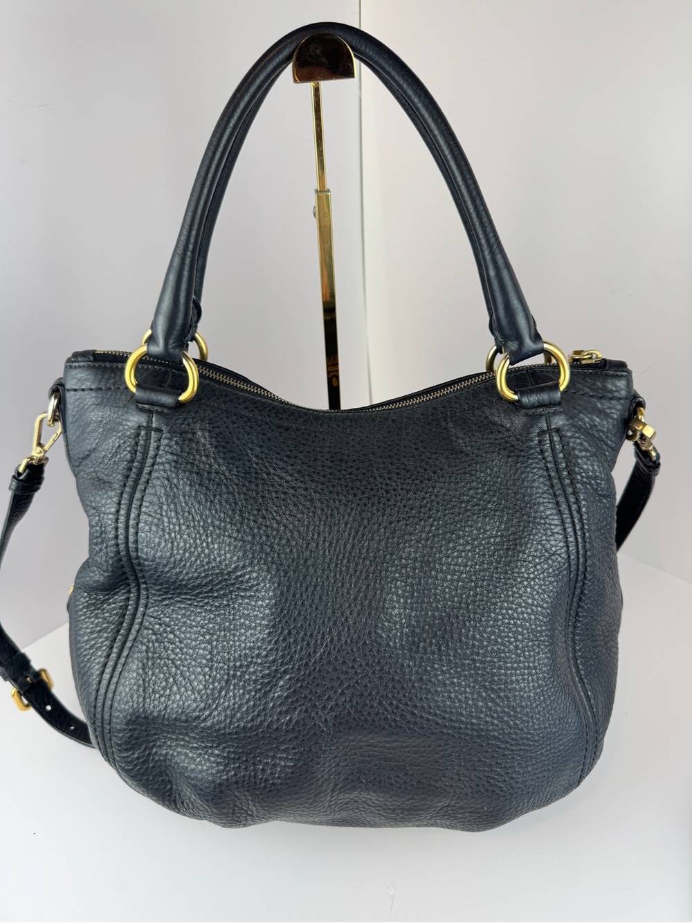 Prada Black Pebbled Leather Tote Bag - Picture 3 of 16